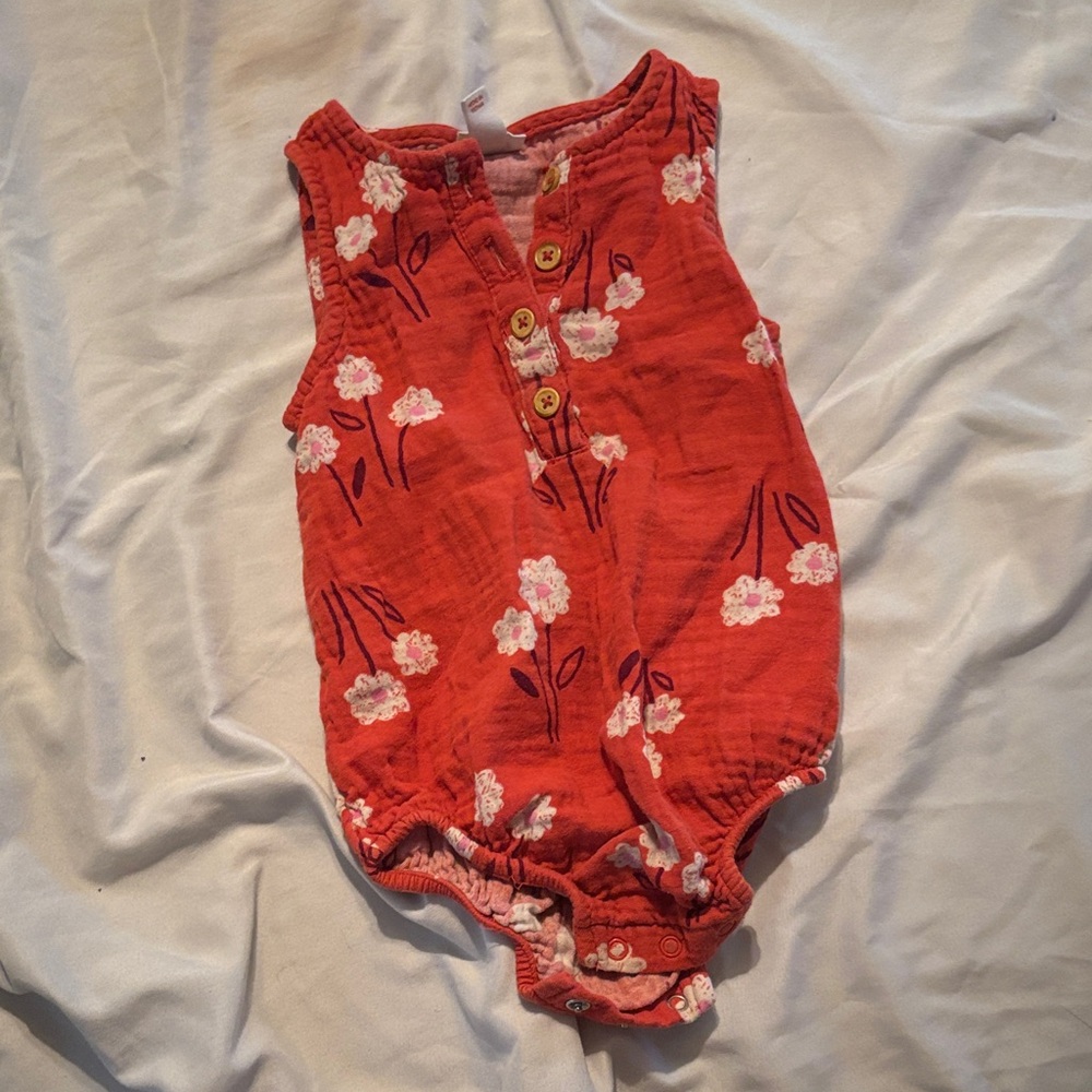 Cat & Jack Red Floral Bodysuit